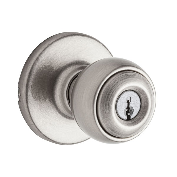 Kwikset 400P 15 SMT 6AL RCS V1 Entry Knob, Ball, Polo, Satin Nickel, Zinc, KW1 Keyway, Re-Key Technology: Smartkey