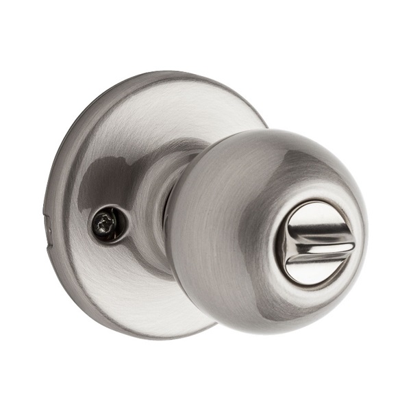 Kwikset 400P 15 SMT 6AL RCS V1 Entry Knob, Ball, Polo, Satin Nickel, Zinc, KW1 Keyway, Re-Key Technology: Smartkey