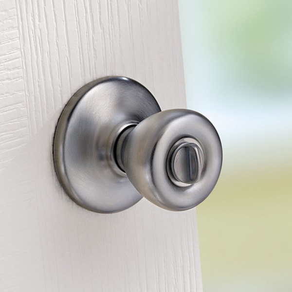 Kwikset 300T 26D Privacy Lockset, 1-7/8 in Dia Knob, 2-19/32 in L x 2-5/8 in W x 2-5/8 in H Dimensions - 3