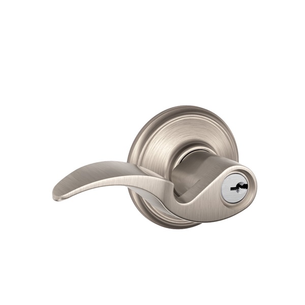Schlage Avanti Series F51 V AVA 619 Entry Lever, Satin Nickel, Commercial, Residential, Universal Hand, 2 Grade