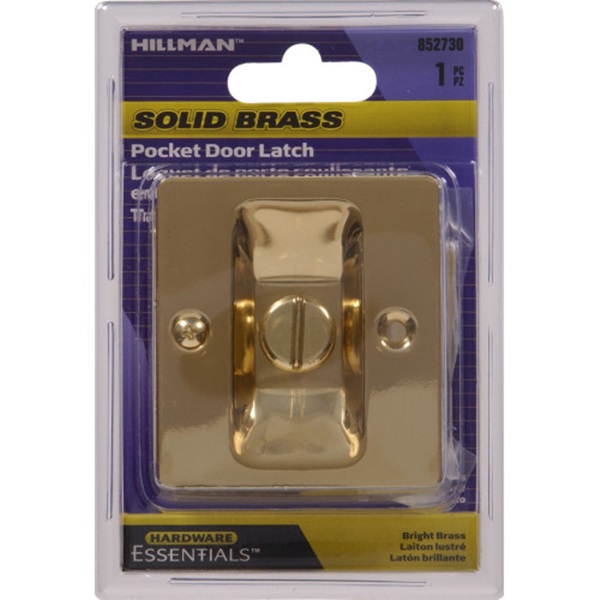 HILLMAN 852730 Pocket Door Latch, Pocket Latch, Brass, Bright Brass - 2