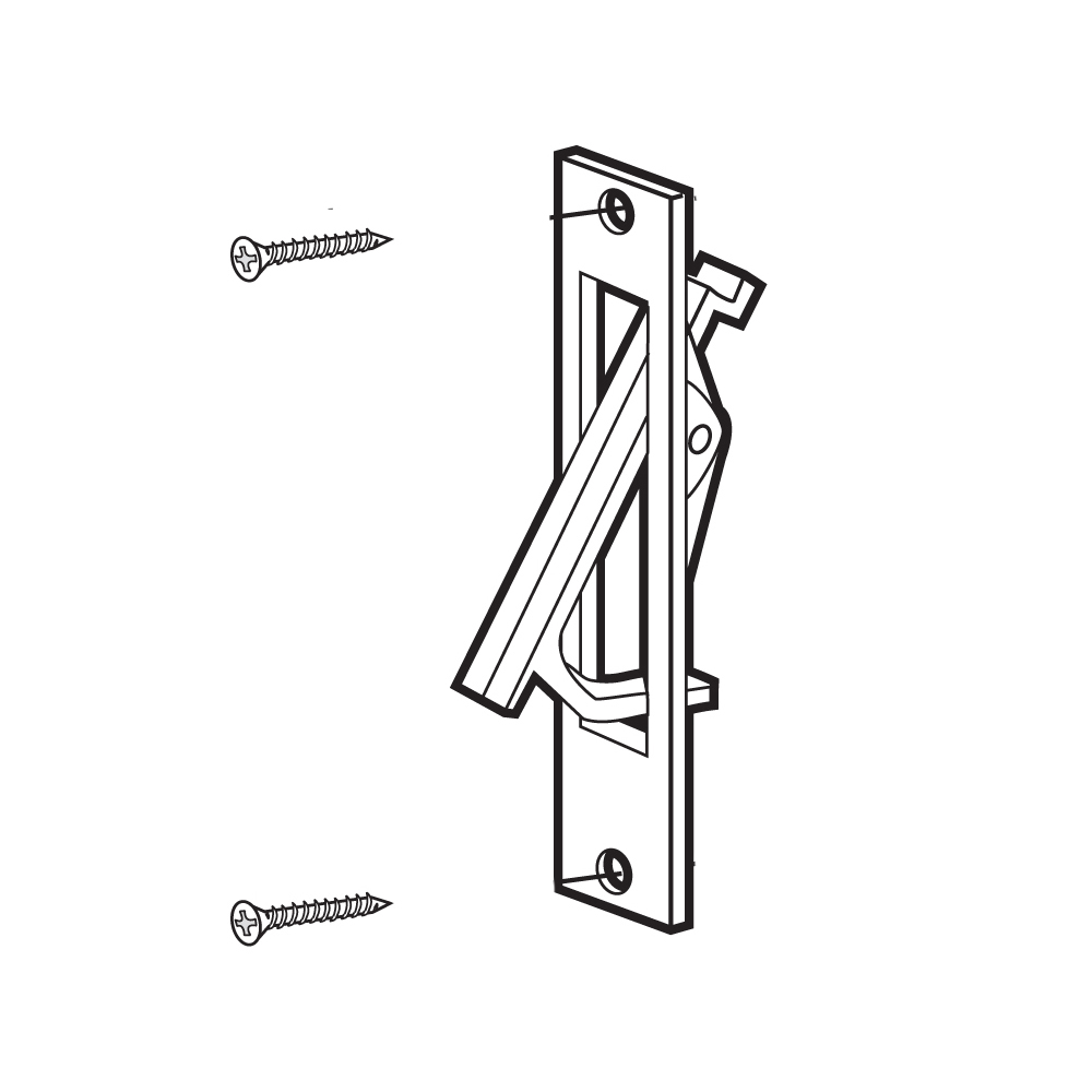 Slide-Co 161496 Passage Pocket Door Lock, Steel, Brass
