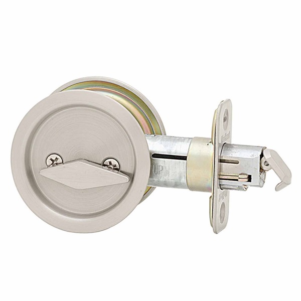 335 15 CP Privacy Pocket Door Lock, Metal, Satin Nickel