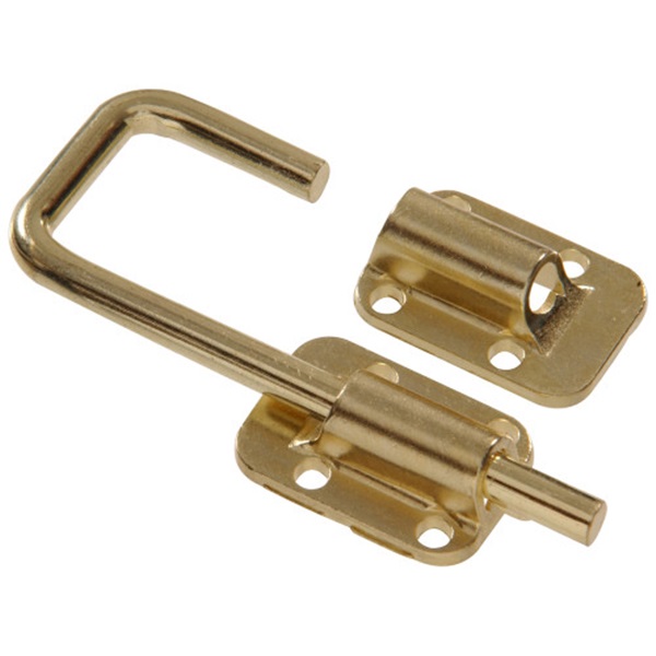 Hardware Essentials 852217 Sliding Door Lock, 1-1/2 in Dimensions, Brass, 1 PK