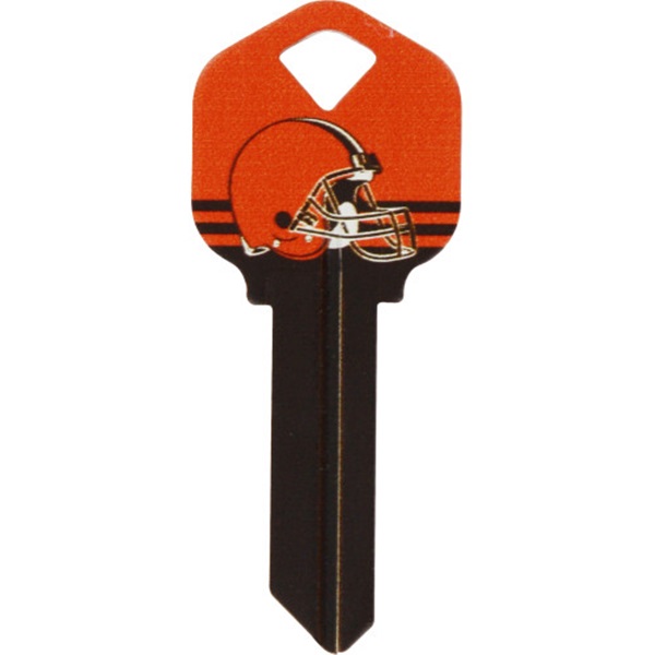 Hillman 89770 Key Blank, NFL Cleveland Browns, Brass, Nickel, Kwikset/66 KW1 Key Number