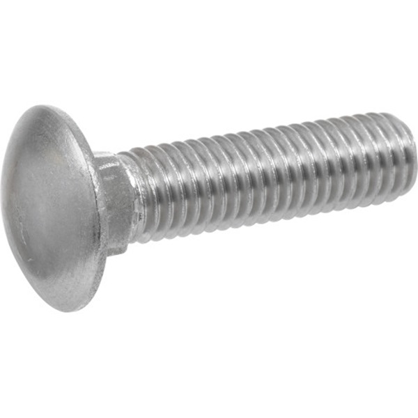 832671 Carriage Bolt, 1/2 in Thread, Coarse Thread, 8 in OAL, Stainless Steel