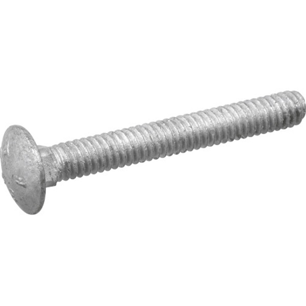 812599 Carriage Bolt, 3/8 in Thread, Coarse Thread, 10 in OAL, Galvanized, SAE Measuring