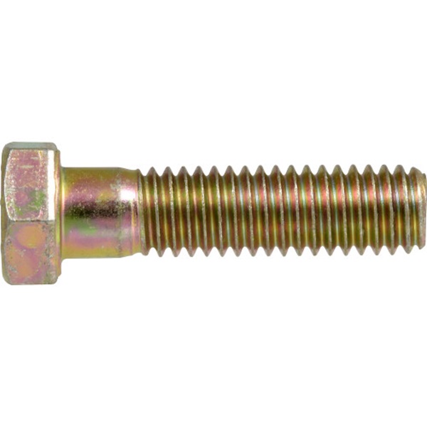 HILLMAN 220909 Hex Cap Screw, 7/16 in Thread, 2-1/2 in OAL, 8 Grade, Yellow Dichromate, SAE Measuring, Fine Thread - 2