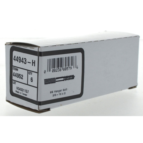 Hanger Bolt, Hillman, Stainless Steel, 5/16 in x 2 in - 2