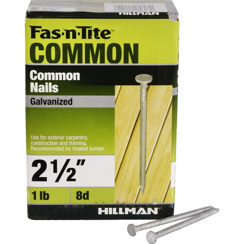 Common Nails, Fas-N-Tite, Hot Dipped, Galvanized, 2-1/2 in, 1 lb, - 5