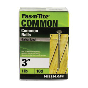 Common Nails, Fas-N-Tite, Hot Dipped, Galvanized, 3 in, 1 lb, - 4