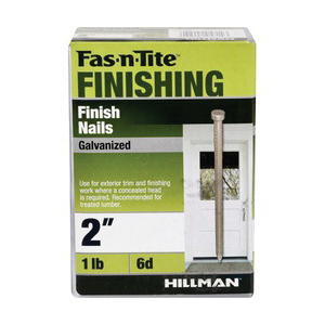 Fas-n-Tite 461305 Finishing Nail, 6D, 2 in L, Steel, Hot-Dipped Galvanized, Brad Head, 1 lb