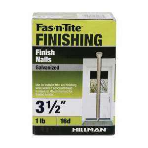 Finish Nails, Fas-N-Tite, Hot Dipped, Galvanized, 3-12 in, 1 lb, - 2