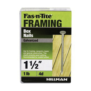 Box Nails, Fas-N-Tite, Hot Dipped, Galvanized, 1-1/2 in, 1 lb, - 5