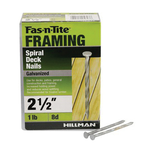 Spiral Deck Nails, Fas-N-Tite, Hot Dipped, Galvanized, 2-1/2 in, 1 lb, - 4