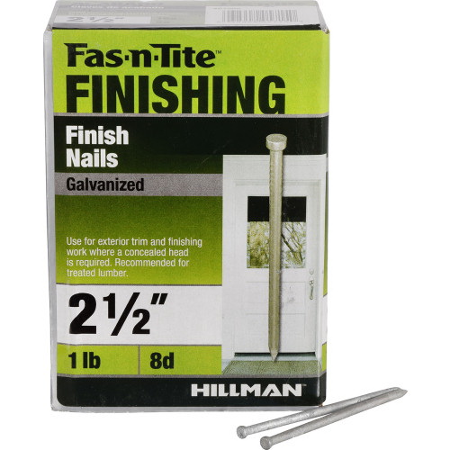 Finish Nails, Fas-N-Tite, Hot Dipped, Galvanized, 2-1/2 in, 1 lb, - 5