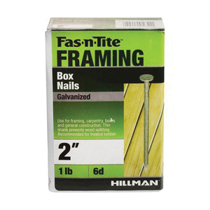 Fas-n-Tite 461316 Nail, 6D, 2 in L, Steel, Galvanized, Flat Head, Smooth, Thin Shank, Silver, 1 lb
