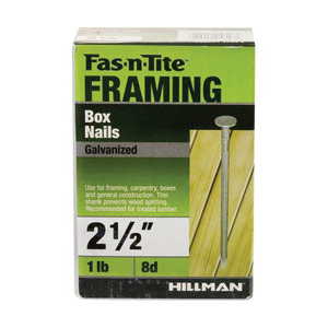 Box Nails, Fas-N-Tite, Hot Dipped, Galvanized, 2-1/2 in, 1 lb, - 3