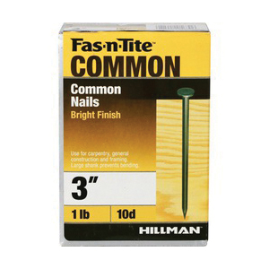 Common Nails, Fas-N-Tite, Bright, 3 in, 1 lb, - 2