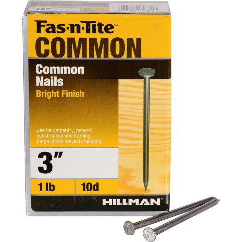 Common Nails, Fas-N-Tite, Bright, 3 in, 1 lb, - 5