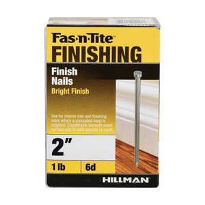 Fas-n-Tite 461371 Nail, 6D, 2 in L, Steel, Bright, Countersunk Head, Smooth Shank, 1 lb