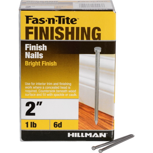 Fas-n-Tite 461371 Nail, 6D, 2 in L, Steel, Bright, Countersunk Head, Smooth Shank, 1 lb