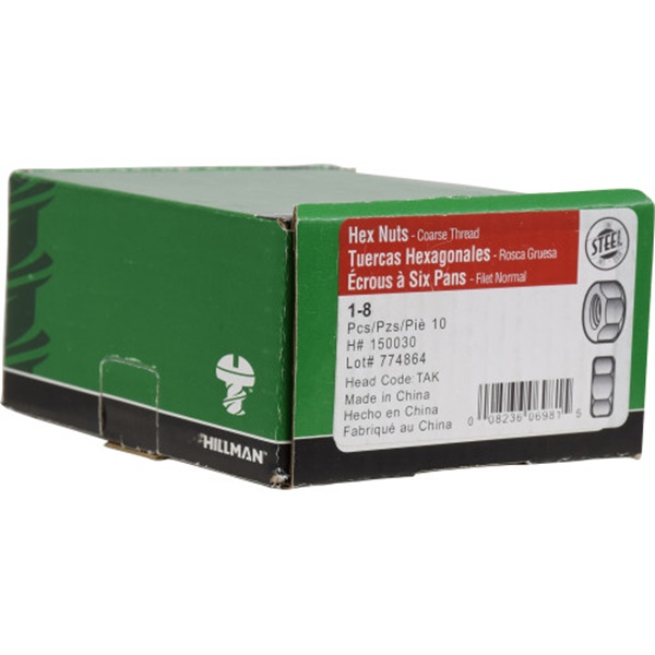 Nut, Hillman, Hex, Course, 1 in x 8, USS - 3