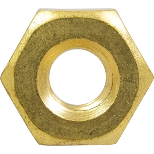 HILLMAN 3360 Hex Nut, Coarse Thread, #6-32 Thread, Steel, Brass - 2