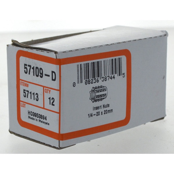 Screw-In Insert Nut, Hillman, Hex-Drive, Flanged 1/4 in x 20 0.787 in Type-D - 2