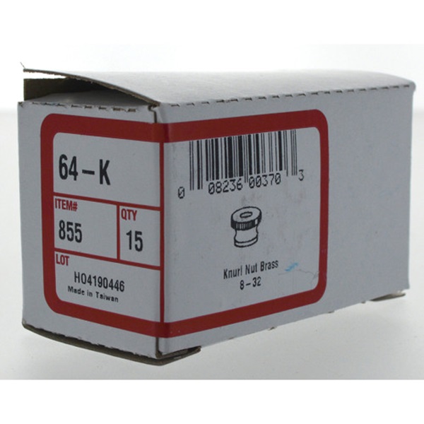 Knurled Nut Brass, Hillman, #8-32 - 2