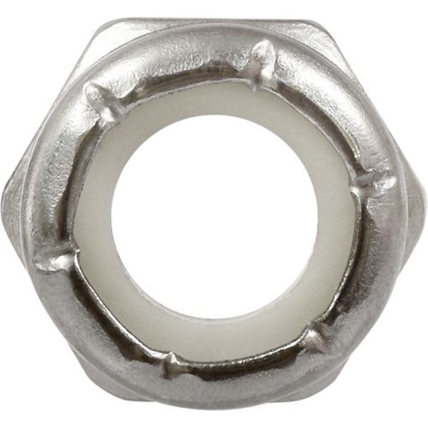 Stop Nut, Hillman, Stainless Steel, Nylon Insert, Coarse, 5/16 in 18, USS, 2 pk - 2