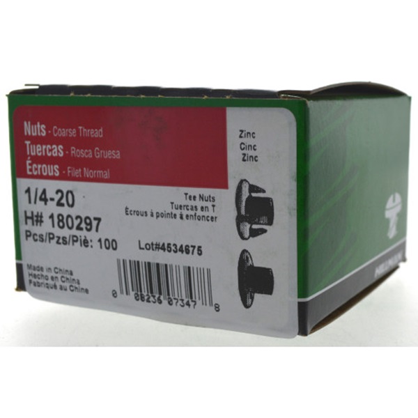 Pronged Tee Nut, Hillman, 1/4 in x 20 - 4