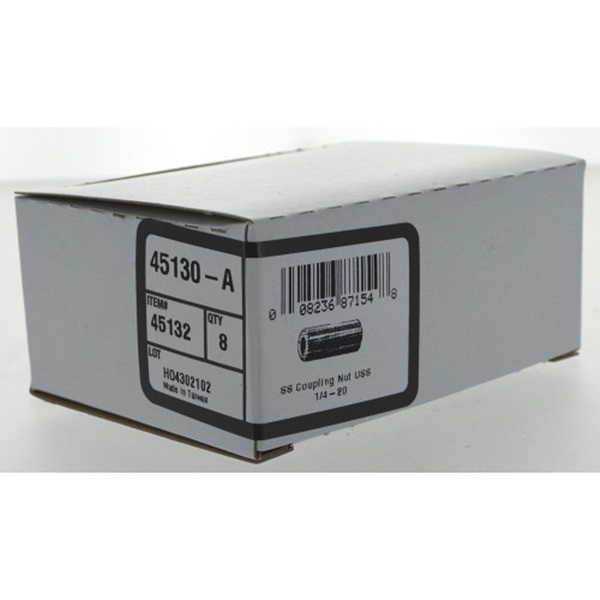 HILLMAN 45132 Coupling Nut, Coarse Thread, 1/4-20 Thread, Stainless Steel - 3