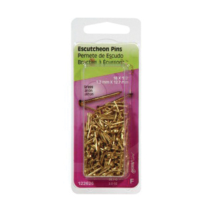 Hillman 122626 Escutcheon Pin, 1/2 in L, Brass, Smooth Shank