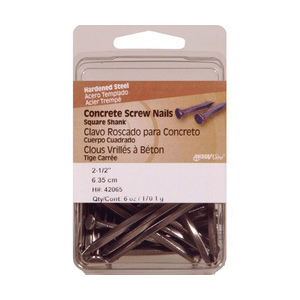 Square-Shank Concrete Nail, Hillman, 2-1/2 in, 6 oz - 2