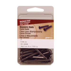 Fluted Masonry Nails, Hillman, Bright, 2 in 6 oz - 2