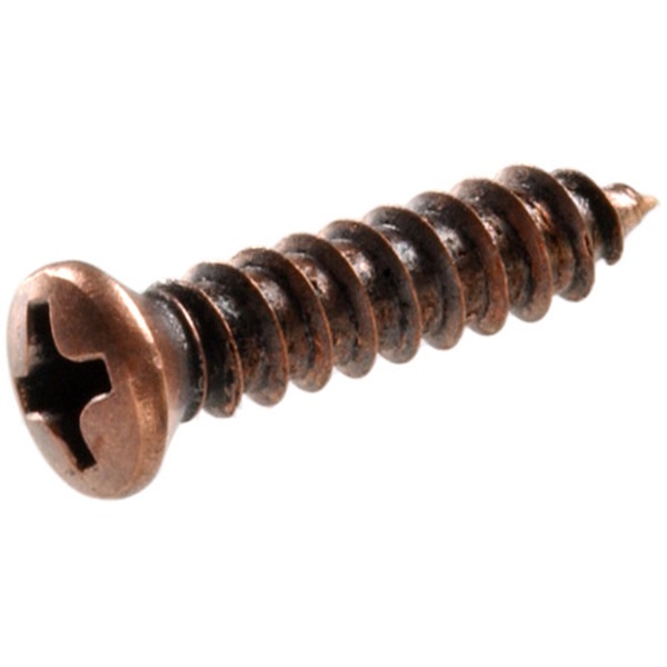 HILLMAN 2859 Screw, #8 Thread, 3/4 in L, Oval Head, Antique Copper, 30 PK - 1