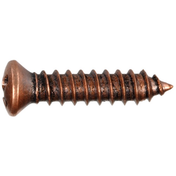 HILLMAN 2859 Screw, #8 Thread, 3/4 in L, Oval Head, Antique Copper, 30 PK - 2