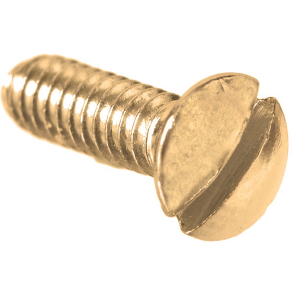 HILLMAN 4199 Switch Plate Screw, #6-32 Thread, 1 in L, Coarse Thread, Oval Head, Slotted Drive, Brass, Bright Brass - 1