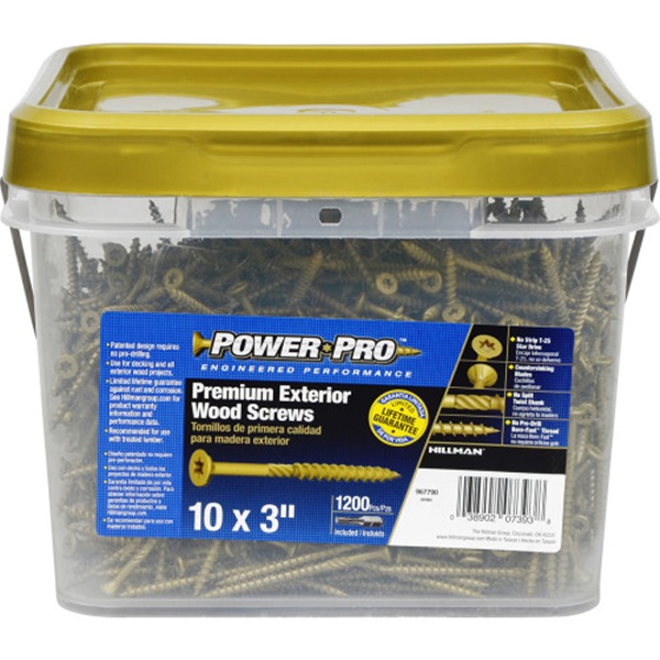 Power Pro Power Pro Premium 48615 Exterior Wood Screw, #10 Thread, 4 in L, Star Drive - 2