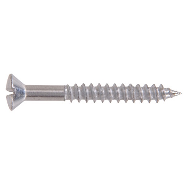 Wood Screw, Hillman, Zinc-Plated, Slotted-Drive, Oval-Head, #10 x 1 in, 12 PC - 2