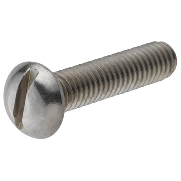 HILLMAN 946 Machine Screw, #8-32 Thread, 1/4 in L, Round Head, Slotted Drive, Stainless Steel, 30 PK - 1