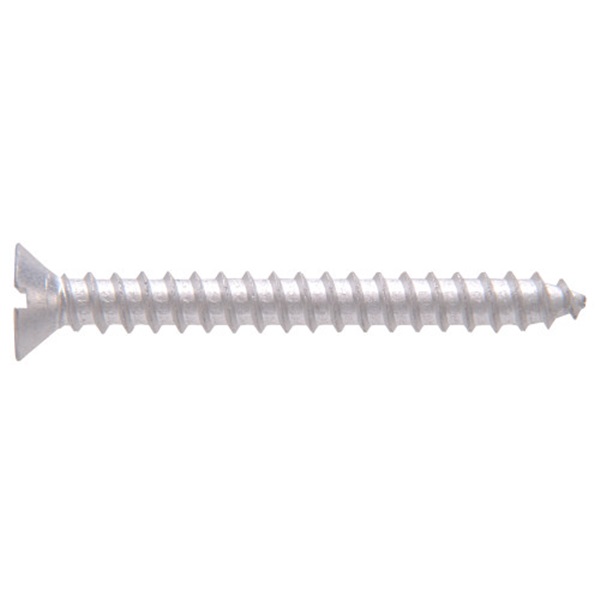 Wood Screw, Hillman, Aluminum, Slotted-Drive, Flat-Head, 1 in - 2