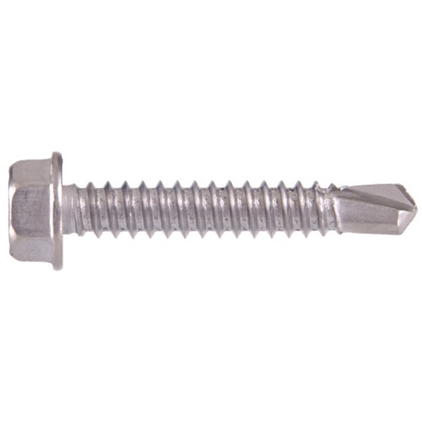 HILLMAN 822628 Screw, #10 Thread, 3/4 in L, Coarse Thread, Washer Head, Hex Drive, Self-Drilling Point, Stainless Steel - 2