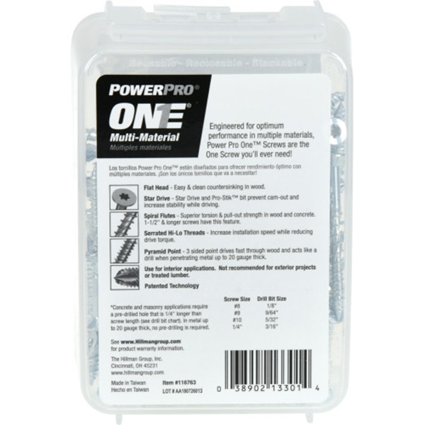 Screw, Power Pro, Star-Drive, Flat-Head, Serrated-Threads #8 x 2 in, 1 lb - 3