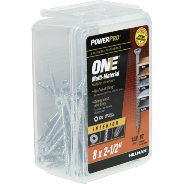 Screw, Power Pro, Star-Drive, Flat-Head, Serrated-Threads #8 x 2-1/2 in, 1 lb - 5