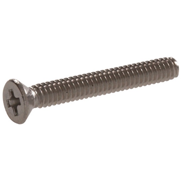 HILLMAN 45322 Machine Screw, M6-1 Thread, 35 mm L, Coarse Thread, Flat Head, Phillips Drive, Stainless Steel, 8 PK - 1