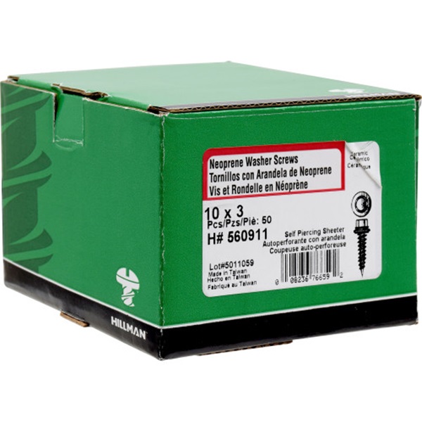 Screw, Hillman, Hex-Drive, Self-Piercing, Sheeter #10 x 3 in - 3