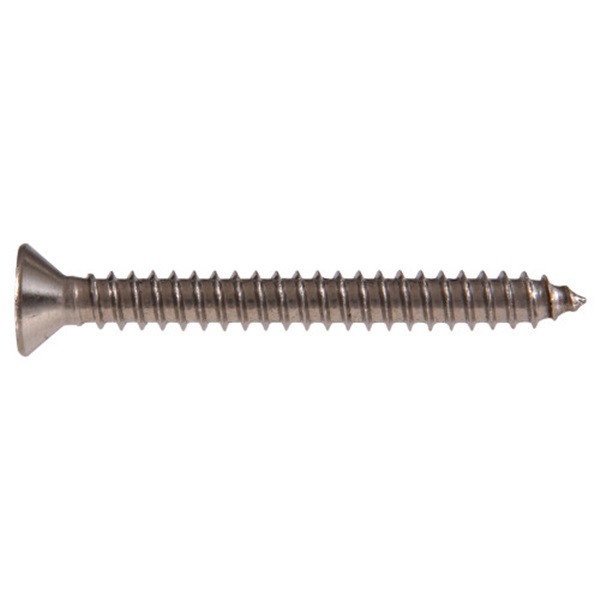 Sheet Metal Screw, Hillman, #18-8, Stainless Steel, Phillips-Drive, Flat-Head, #6-2 in - 2