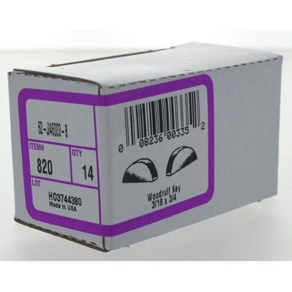 Woodruff Key Steel, 3/16 in x 3/4 in, Hillman, #9 USA Standard - 2